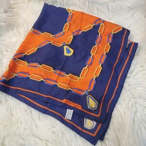 Cartier Silk Authentic Paris Scarf with stone pendant chain motif must de